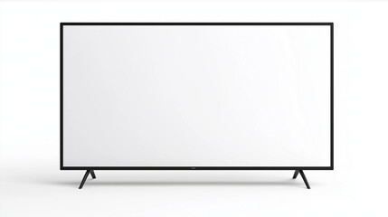 Modern black  sleek flat screen television with blank screen  . lcd tv screen isolated on white background