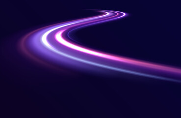 Colored shiny sparks of spiral wave. Curved bright speed line swirls. Shiny wavy path. Rotating dynamic neon circle. Magic golden swirl with highlights. Glowing swirl bokeh effect. vector png