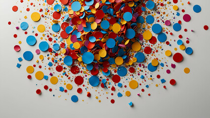 Vibrant Colorful Confetti Background with Ample Text Space for Celebrations and Festive Designs