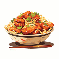 chinese, food, asian, traditional, background, china, plate, cuisine, restaurant, oriental, dish, vector, illustration, japanese, lunch, isolated, dinner, bowl, meat, delicious, meal, asia, vegetable,