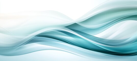 Abstract Minimalist Aqua Gradient Wave Pattern, Seamless 3D Low Profile Light background for text