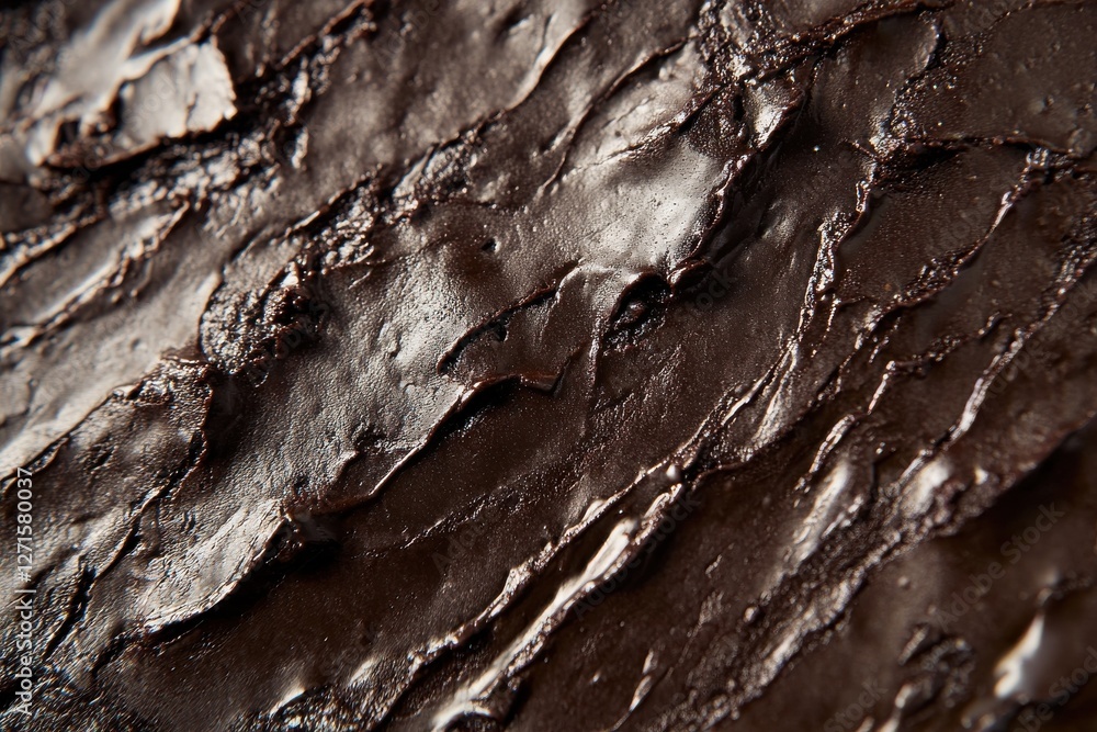 Aufkleber rich textured surface of dark chocolate captured in close-up showcasing its glossy and uneven finish
