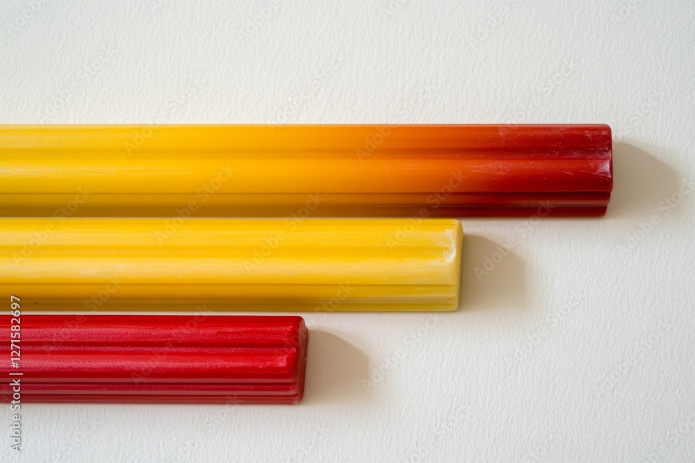Poster a geometric representation of pasta and sauce, using clean lines and simple colors
