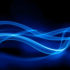 Blue abstract lines come together and define the direction, and technology background.