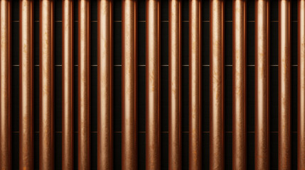 Copper Plumbing Pipes Theme, Copper pipes arranged in cross section view, showcasing their texture and color