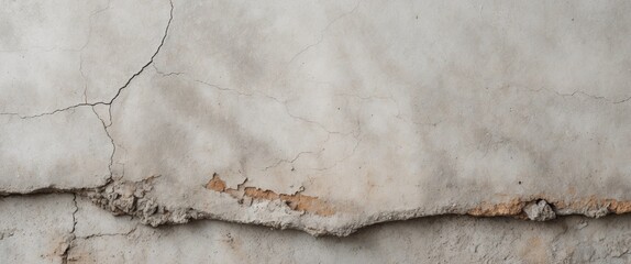 Weathered cement with chipped edges and faded color creates an aged appearance in bright backdrop