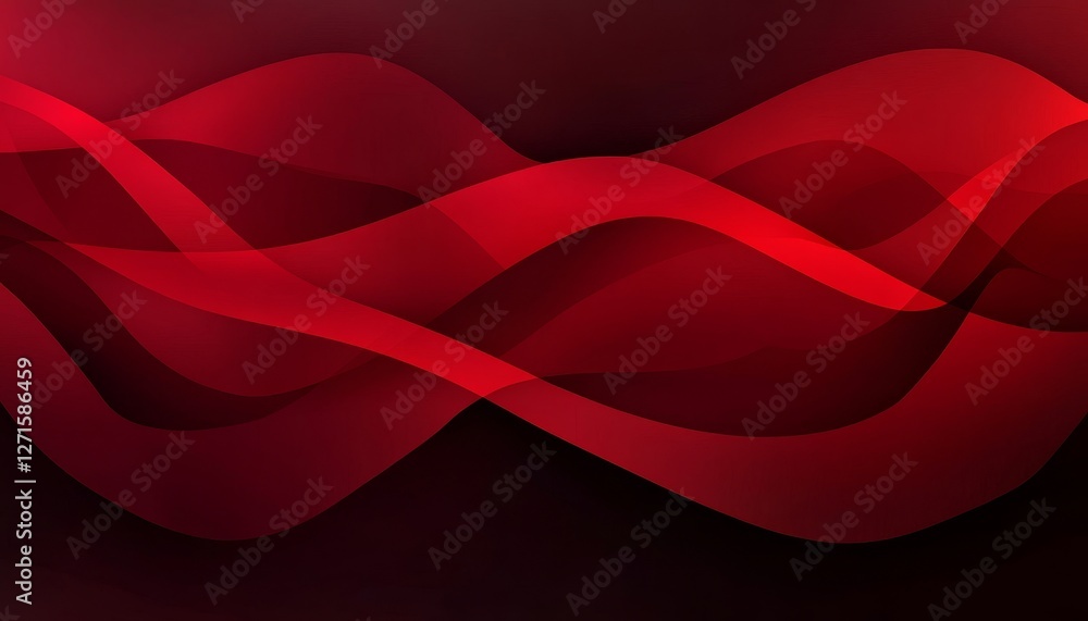 Aufkleber abstract red waves background, dynamic flowing lines and curves, elegant and modern design