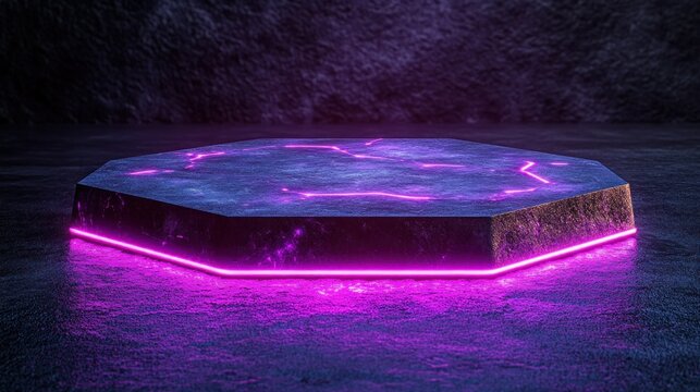 Neon Octagon Platform, Cave, Product Display