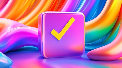 Glowing Checklist Icon with Progress Ticks