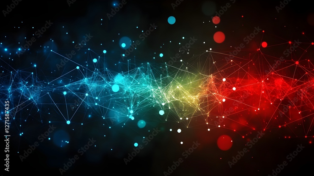 Wall mural digital background perfect for tech processes, neural networks, artificial intelligence, data transf