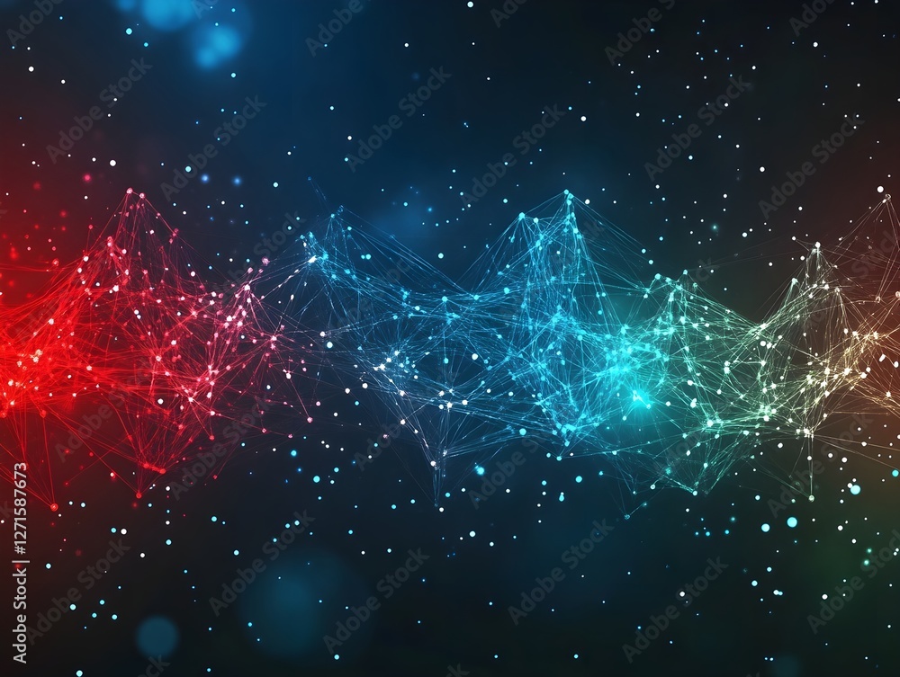 Wall mural digital background perfect for tech processes, neural networks, artificial intelligence, data transf
