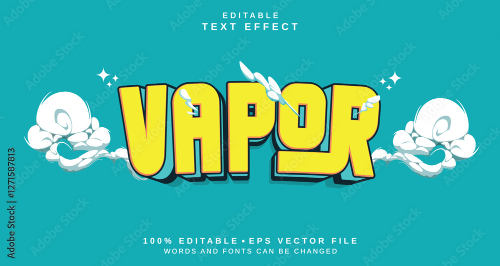 Poster editable text style effect - vapor text style theme.