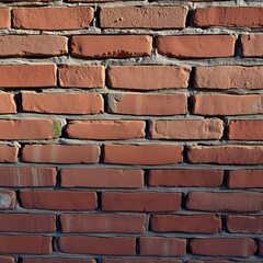 Obraz premium Textured Red Brick Wall Close-Up