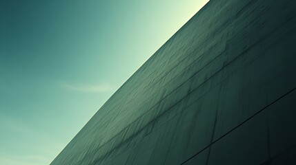 Futuristic Vertical Wall Beneath a Clear Sky
