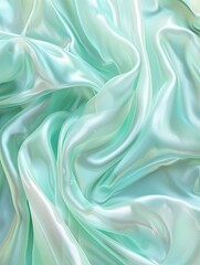 Fototapeta premium Seafoam dreams, A shimmering and ethereal abstract textile flow
