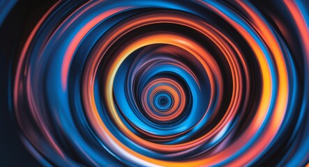 Colorful Spiral Abstract Art on Black Background for Creative Spaces