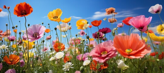 Spring flower field