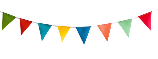 Obraz premium Set of colorful flags, pennant isolated on white, PNG