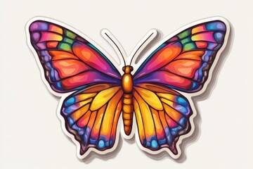 Obraz premium A stunning depiction of a butterfly with vibrant colors and intricate patterns, showcasing nature's beauty and diversity in a visually striking design.