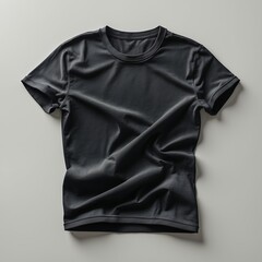 Black t-shirt isolated on white background