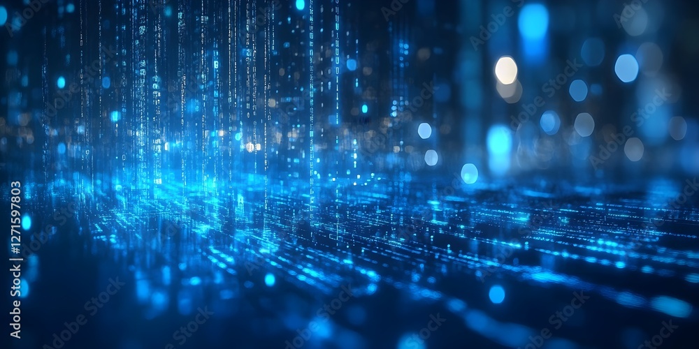 Poster digital background perfect for tech processes, neural networks, artificial intelligence, data transf