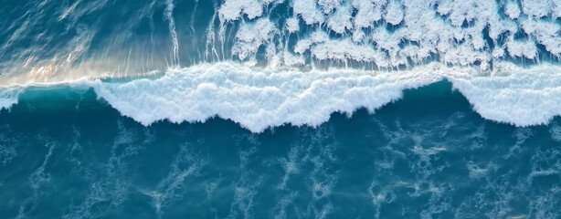 Fototapeta premium High angle view of a powerful ocean wave in stunning detail.