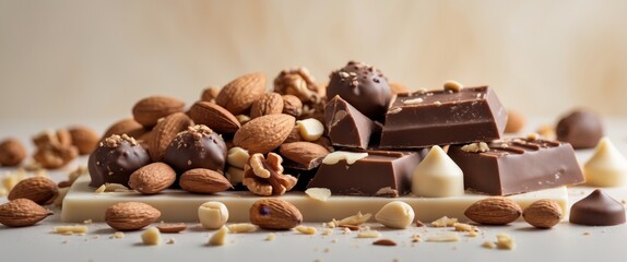 Indulgent mix of nuts and chocolate creates a delightful treat for any occasion