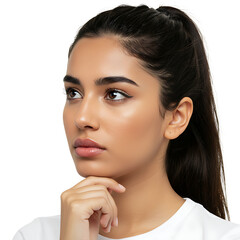Naklejka premium Un acercamiento de una hermosa joven.