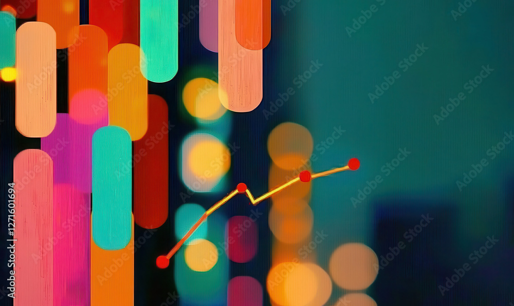 Poster dynamic business analytics: engaging colorful data visualization and growth metrics for modern busin
