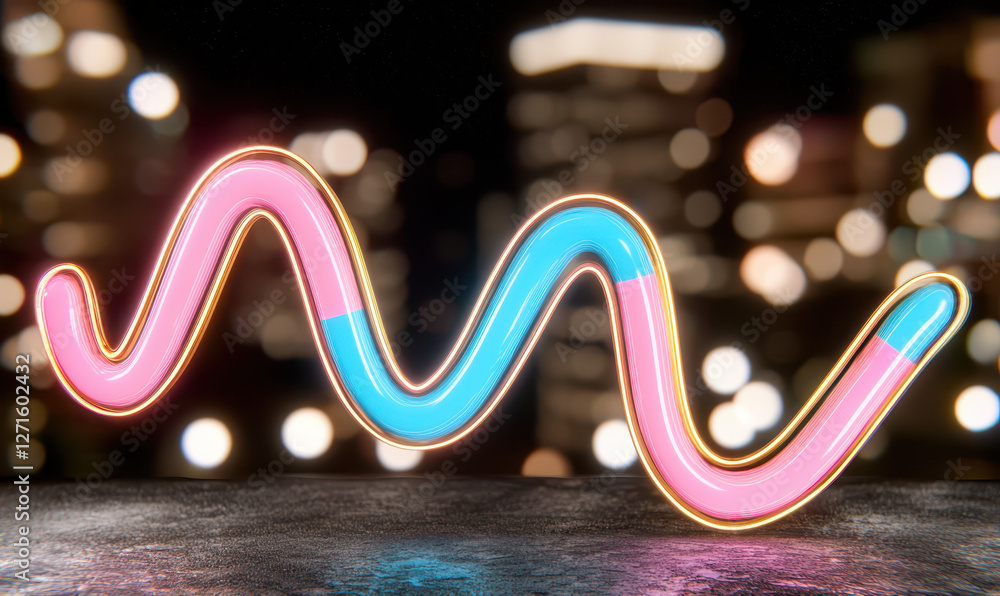 Poster dynamic neon art design: a colorful representation of modern expression and creativity in urban atmo