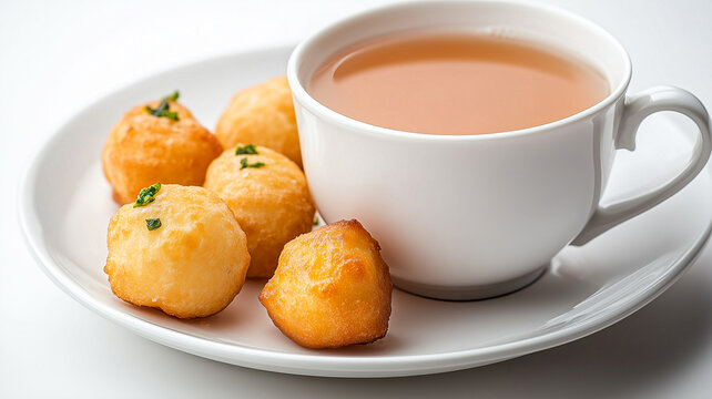 Authentic Indian Tea in a Kullad Cup, Paired with Crispy Bread Pakoda