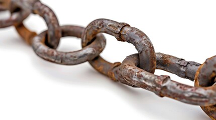 Obraz premium Metal chains on a white background