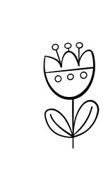 Hand drawn cute flower.Doodle flower vector.