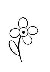Hand drawn cute flower.Doodle flower vector.
