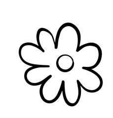 Hand drawn cute flower.Doodle flower vector.