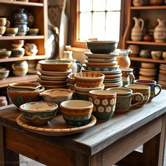 Cozy Pottery Studio with Handmade Ceramics
