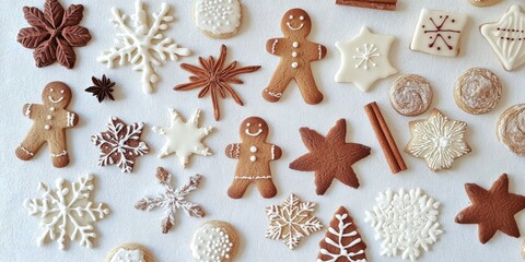 A delightful arrangement of festive holiday cookies, perfect for all your creative celebrations