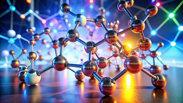Architectural Model of L-Cysteine Molecular Structure: Abstract Science Photography