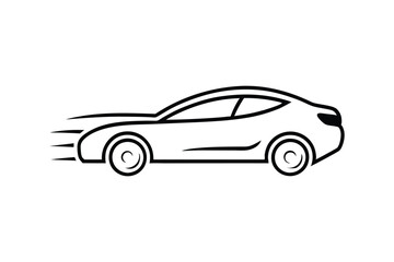 Fast Moving Car Icon Outline Design