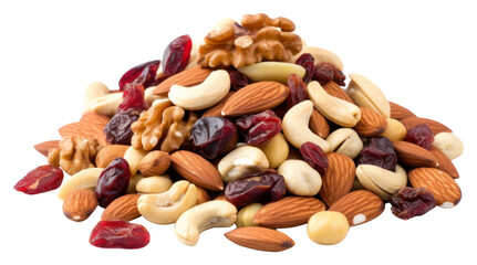 Mix of nuts and dry fruits food almond plant.