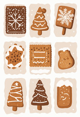 Christmas food, toys vector art