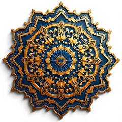Naklejka premium Elegant Decorative Mandala with Fiery Orange and Gold Details