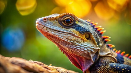 Obraz premium Australian Lizard Basking in Sunlight - Stock Photo