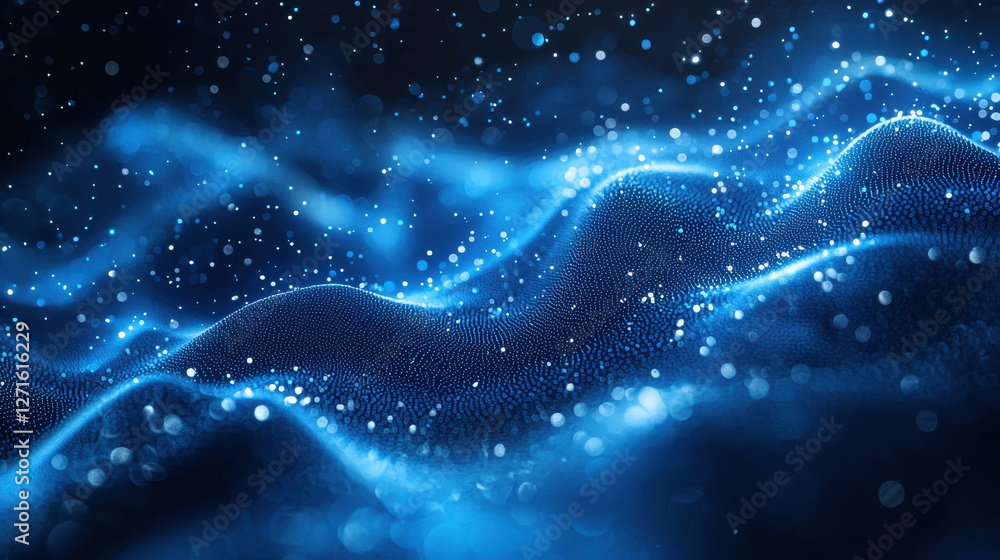 Poster breathtaking microscopic view of high-velocity particles colliding, showcasing intricate energy wave