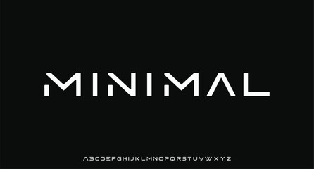 Minimal futuristic modernity letters, creative design, stylish modern font, sleek geometric elegant visual communication, tech branding, logo and headline. Vector typeset
