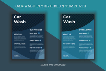Fototapeta premium Car wash flyer design professional car service brochure design, car, service, repair, garage, foam, clean, shine, bubbles, automobile, drive, engine, a4 print ready template.