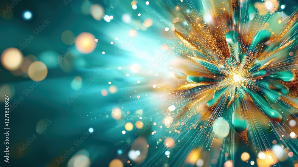 Poster a mesmerizing abstract image showcasing a vibrant explosion of color and light. the dynamic pattern 