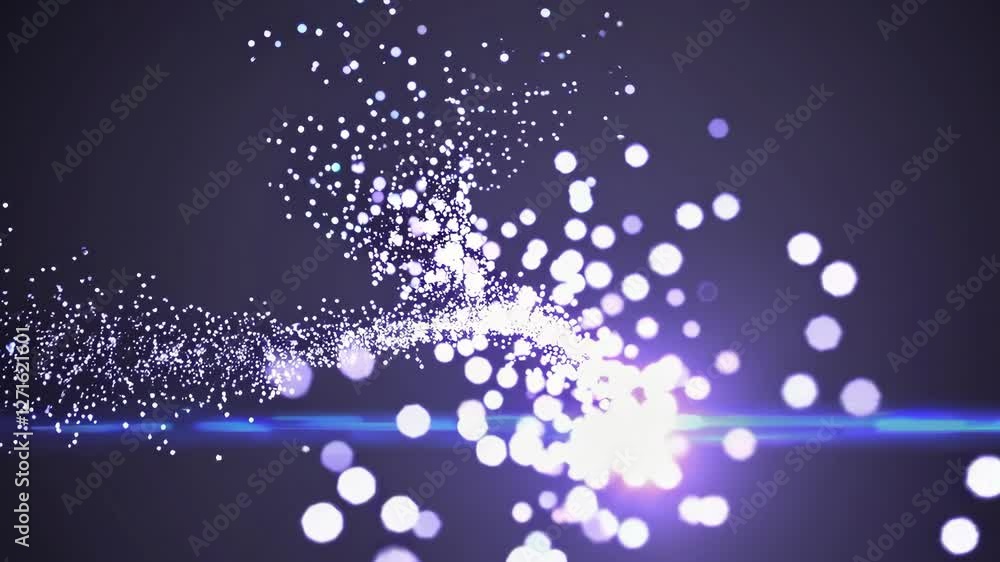 Poster magic light particle with flare video animated background