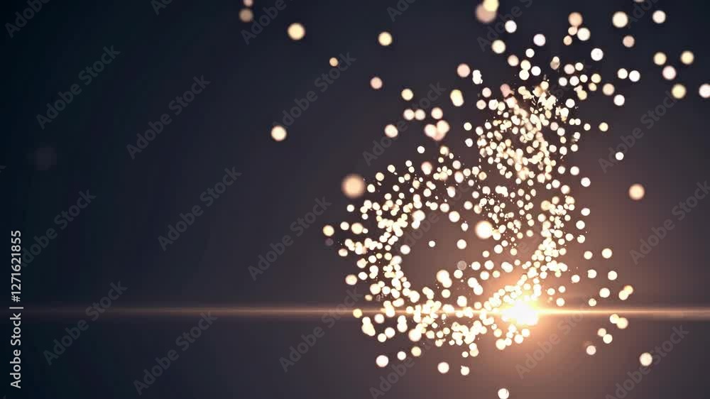 Poster magic light particle with flare video animated background