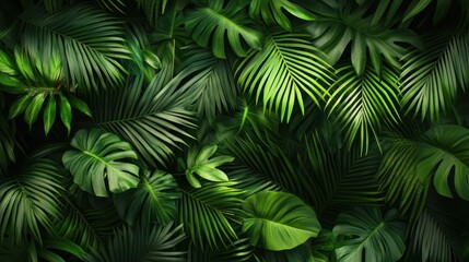 Awesome living green wall of tropical rainforest foliage plants